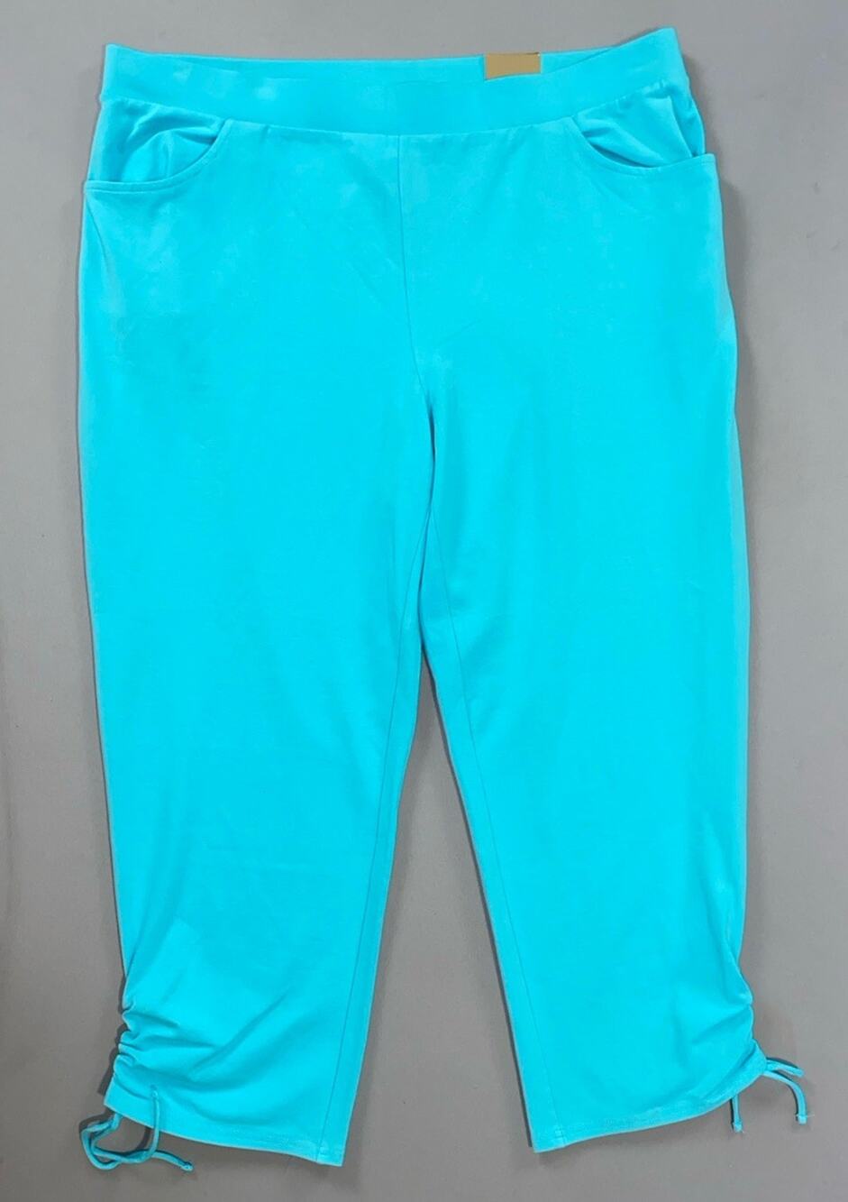 Chico's Weekends Women's Sanibel Capri Knit Pull On Pants in Blue Coast. 2 (12)